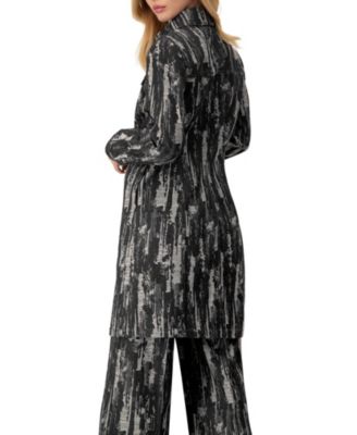 Women's Abstract Denim Long Jacket