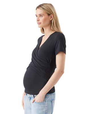 Maternity Ripe Luxe Knit Embrace Nursing Tee Black
