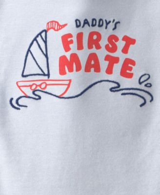 Baby Boys' Daddy's First Mate' Boat Print Bodysuit & Pants, 2-Piece Set