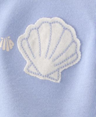 Baby Girls' Shell Print Flutter-Sleeve Romper