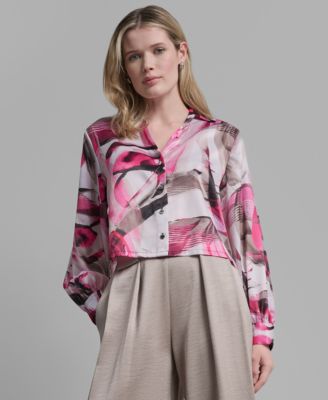 Women's Button-Down Abstract Print Shirt