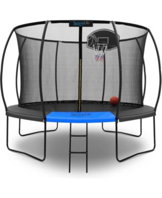 Outdoor Trampoline 10FT/12FT/14FT with Enclosure Net & Ladder – ASTM Approved Heavy-Duty Trampoline for Kids & Adults