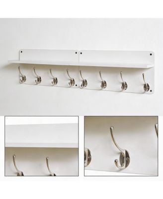 2-Pack Wall Organizer: Stylish, Sturdy, Easy Setup, Silver Gray Key Rack with Shelves