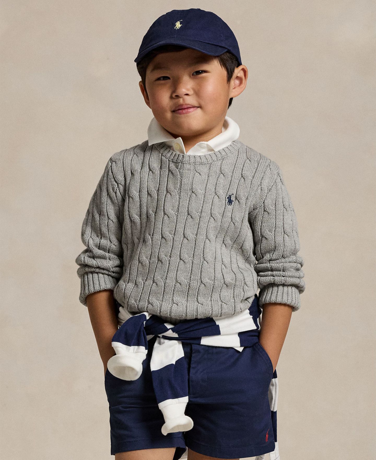 Свитер Polo Ralph Lauren Cable-Knit Cotton Sweater для мальчиков, цвет: Меланжевый — фото 4