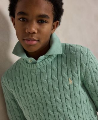 Boys' 8-20 Cable-Knit Cotton Sweater