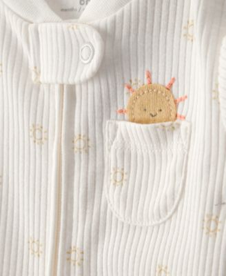 Baby Boys' or Girls' Sunshine Two-Way Zip One-Piece Pajama