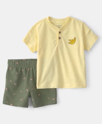 Baby Boys' Banana Top and Shorts, 2-Piece Set