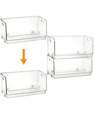 2 Pack Stackable Clear Storage Bins for Kitchen &amp Home