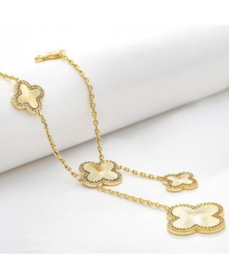 CZ Flower Station Y Necklace