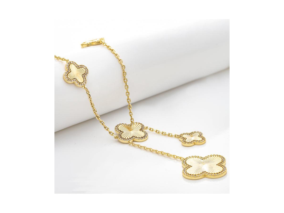 Rivka Friedman Cz Flower Station Y Necklace