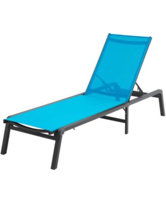 Folding Aluminum Patio Chaise Lounge Chair for Pool and Beach