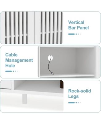 Farmhouse TV Stand for TVs Up to 70 in, Entertainment Center with Bookshelves, Media Center