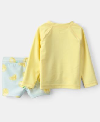 Baby Boys' Lemon Rashguard and Swim bottoms, 2-Piece Set