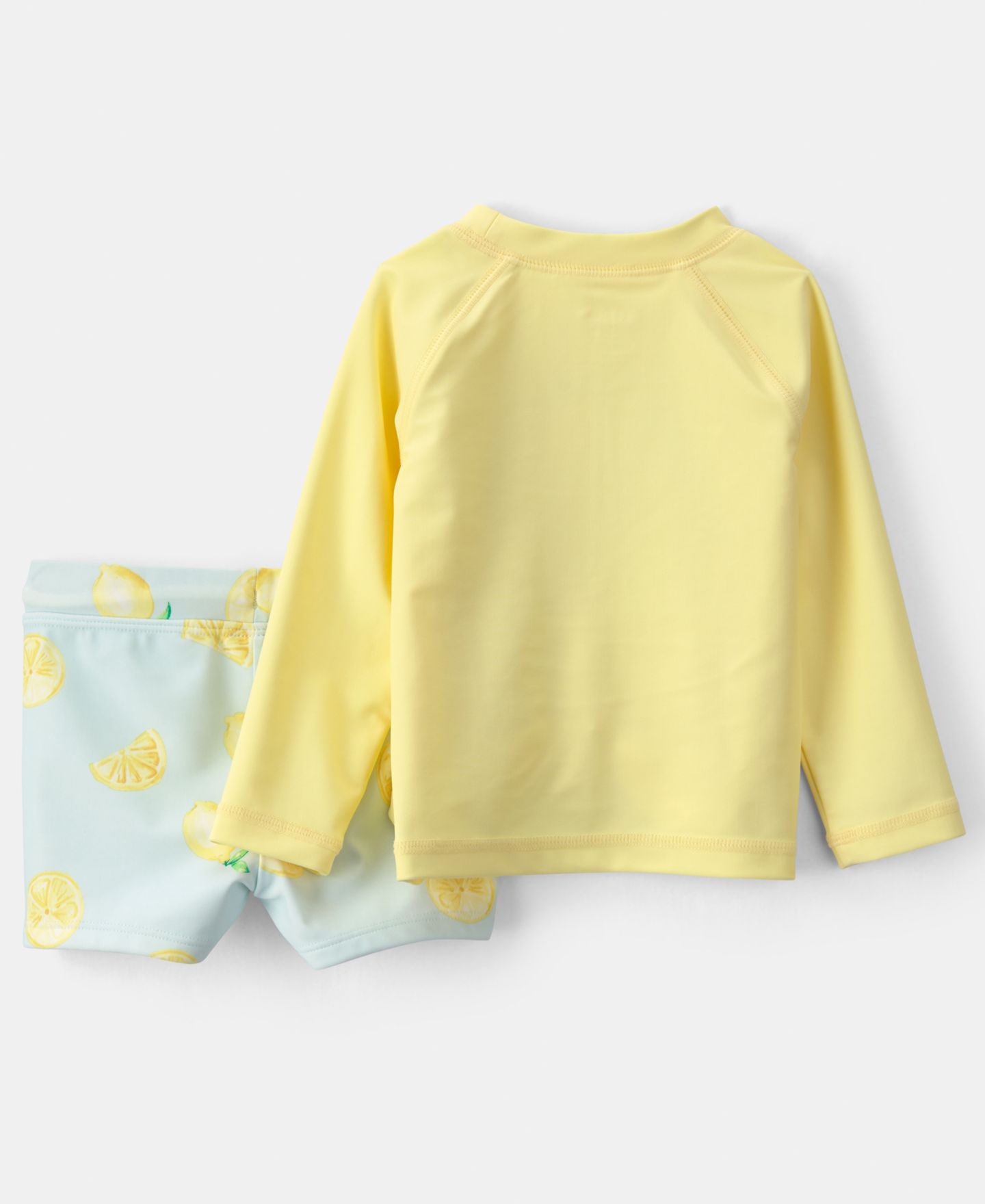 Комплекты Carter's Lemon Rashguard and Swim bottoms, 2-Piece Set для мальчиков-малышей, цвет: Жёлтый / Синий — фото 1