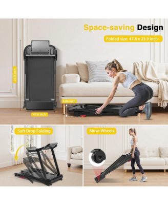 Foldable Treadmill with Auto Incline, 2.5HP Walking Treadmill for Home, 15% Incline Treadmill with Handles, 300 lbs Capacity