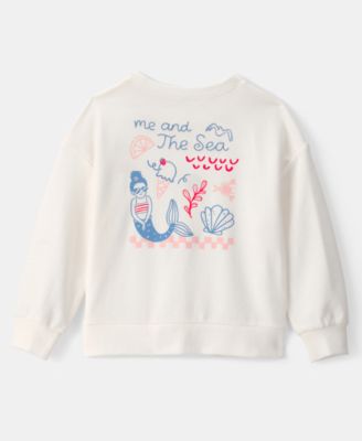 Girls' Toddler 2T-5T Mermaid French Terry Pull-On Sweatshirt