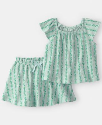 Baby Girls' Vine Short-Sleeve Top & Skirt, 2-Piece Set