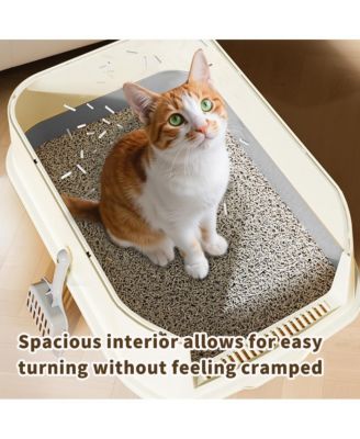 Double-Door Cat Litter Box, Easy In & Out – Grey