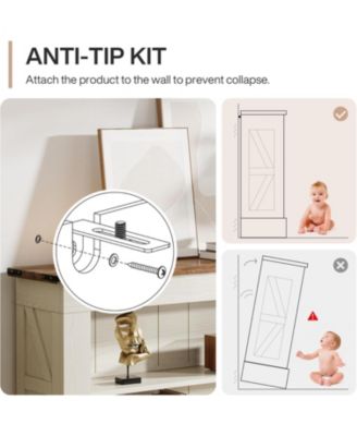 Farmhouse TV Stand for 70-Inch TV, 63" Entertainment Center with Storage, Modern Media Console Table
