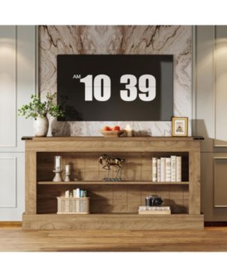 Farmhouse TV Stand for 70-Inch TV, 63" Entertainment Center with Storage, Modern Media Console Table