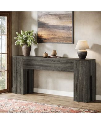 71-Inch Long Console Table for Entryway, Farmhouse Sofa Console Behind Couch