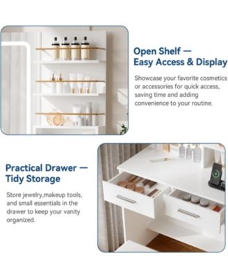 Vanity Desk Mirror and Lights Makeup Vanity for Bedrooms, Apartments, Easy to Assemble