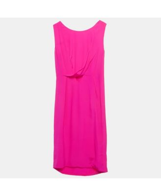 Women's Pink Silk Back Open Mini Dress