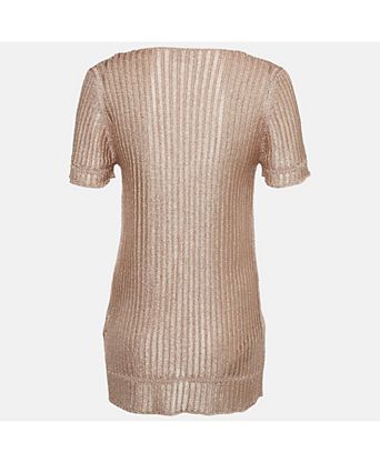Women's Metallic Lurex Knit V-Neck Top