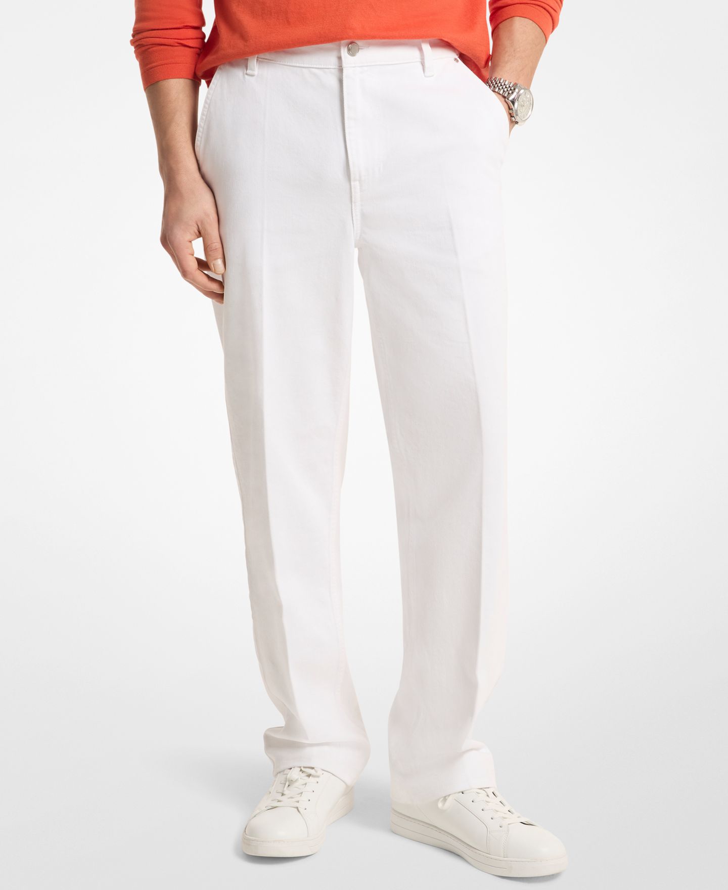 Мужские джинсы Michael Kors Finn Crease Regular-Fit, цвет: Белый — фото 1