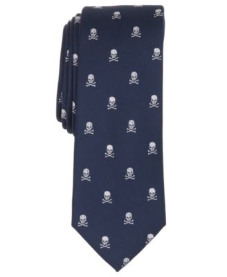 Men's Cross-Bone Solid Skinny Tie