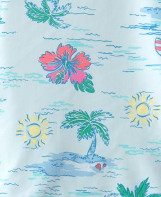 Girls' Toddler 2T-5T Tropical Beach Rashguard & Swim Bottoms, 2-Piece Set