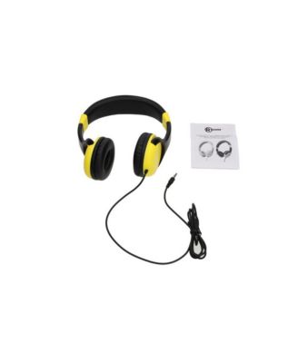 Kids Wired Headphones (3304454) - Child-Safe Volume, 3.5mm Plug, Black & Yellow