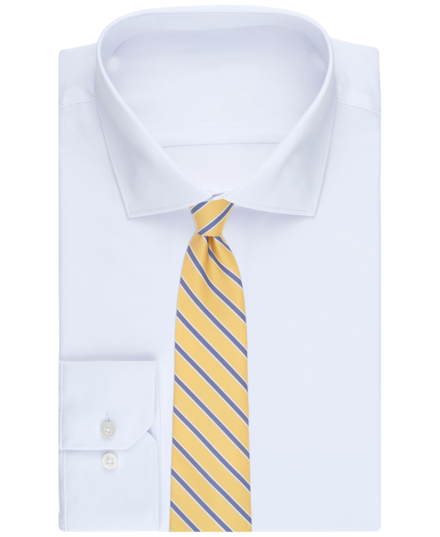 Мужской галстук Brooks Brothers Classic Stripe Oxford Pattern Tie, цвет: Жёлтый — фото 3