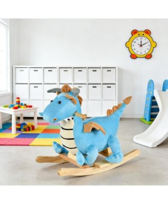 Cesicia Dinosaur Rocker for Toddlers, Blue Plush Rocking Chair with ...