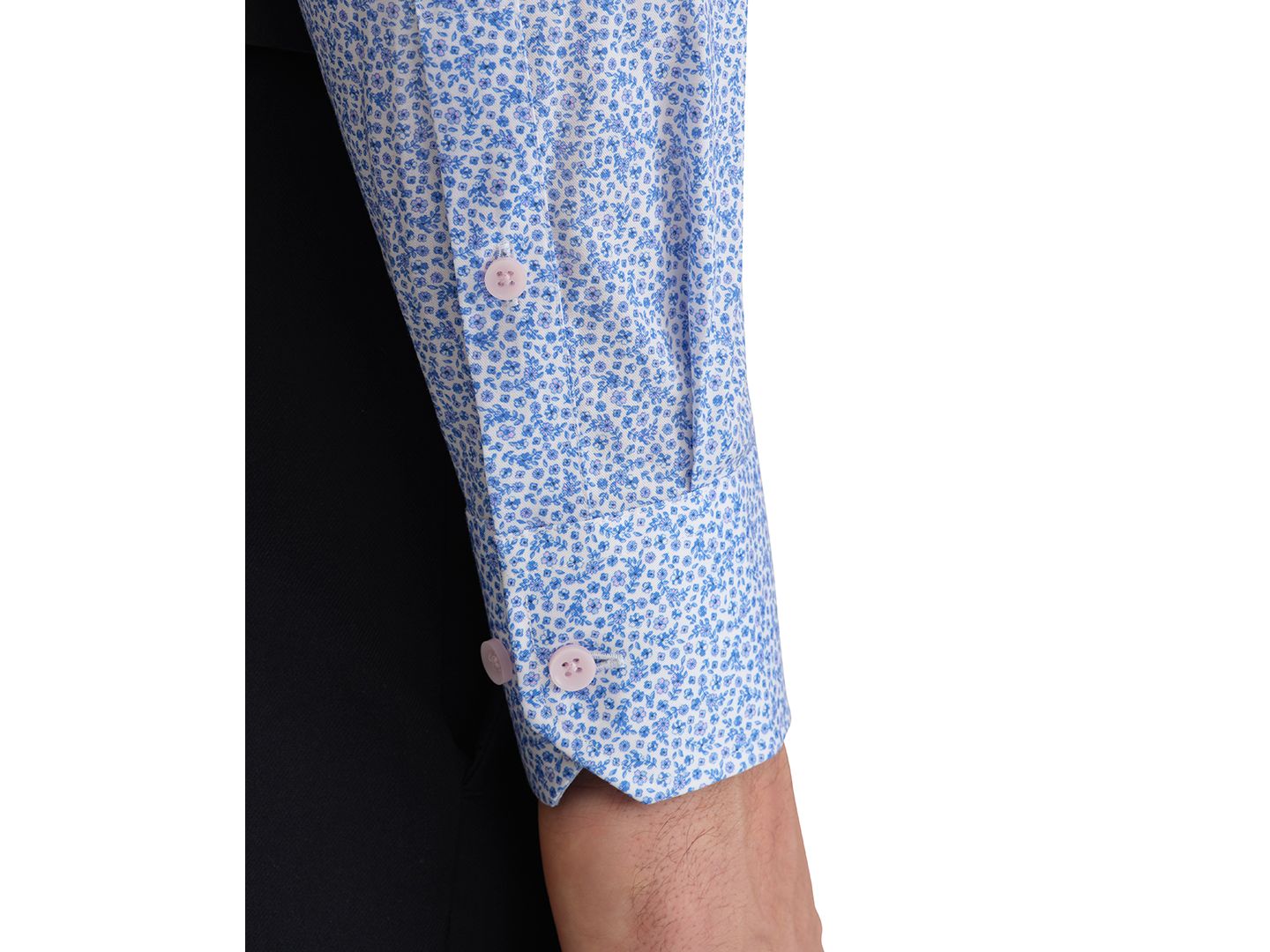 Мужская рубашка Ted Baker Premium Non-Iron Slim-Fit Dress Shirt, цвет: Синий — фото 3