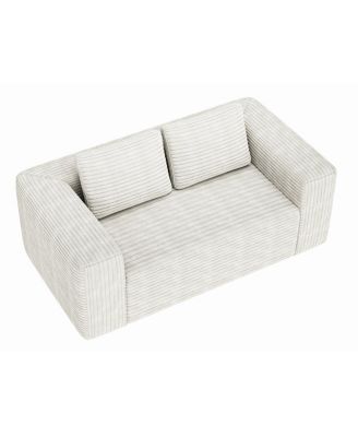 Sofa in a Box Memory Foam 2-Seater Corduroy Couch, Easy Transport