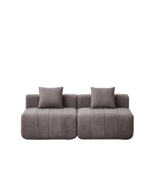 Chenille Sectional Sofa with 2 Pillows, Symmetrical Modular for Living Room/Office