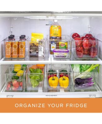 6 Piece Variety Pack Clear Storage Bins - for Kitchen, Cabinet Organizer, Pantry & Refrigerator