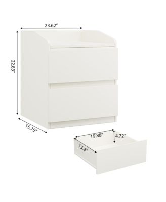 Modern Handle-Free 2-Drawer Nightstand with Storage for Bedroom or Office