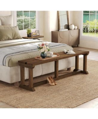 59" Farmhouse Entryway Bench, Bed Seat