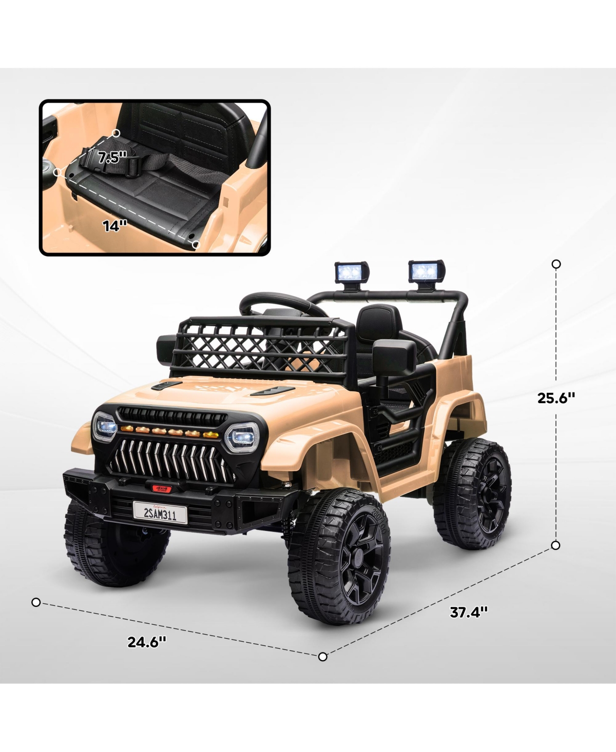 Hongge 12V Kids Electric Ride On Truck with Music and Lights