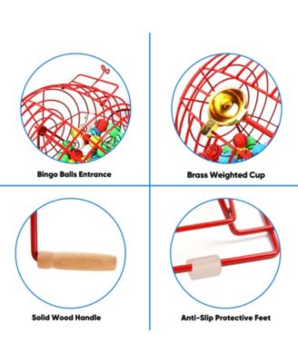 Bingo Game Set with Jumbo Bingo Cage and 1.5" Ping Pong Size Bingo Balls, Plastic Master Board