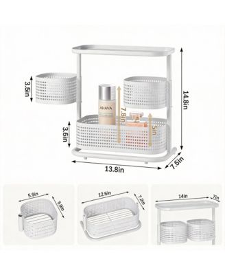360 Degree Rotating 3-Tier Organizer for Bathroom, Bedroom, Office