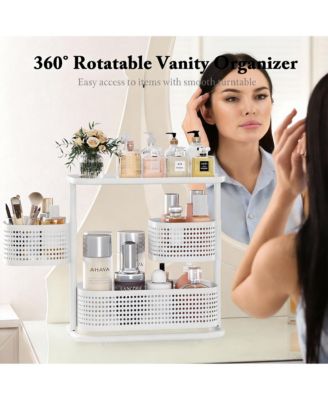 360 Degree Rotating 3-Tier Organizer for Bathroom, Bedroom, Office