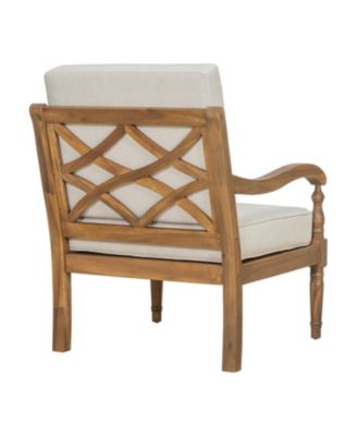 Outdoor Patio Seating Chair with Cushions, Wooden Club Chairs