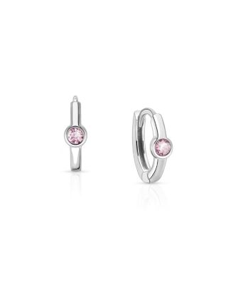 Tiny Blessings Girls Sterling Silver 9mm Birthstone Huggie Hoops Earrings - June 53$