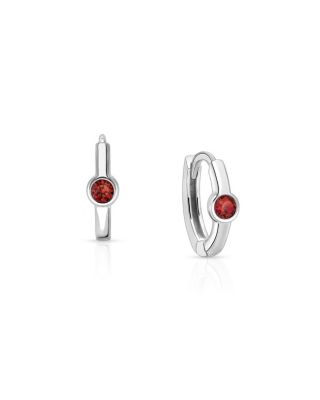 Tiny Blessings Girls Sterling Silver 9mm Birthstone Huggie Hoops Earrings - July 56$