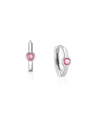 Tiny Blessings Girls Sterling Silver 9mm Birthstone Huggie Hoops Earrings - October 56$