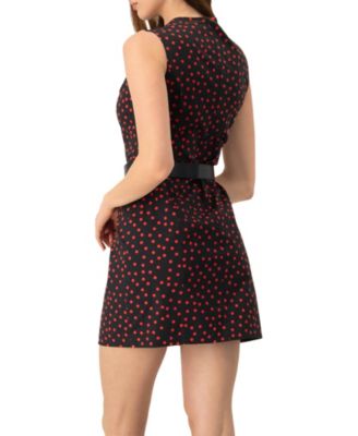 Women's Sleeveless Polka Dot Shift Dress