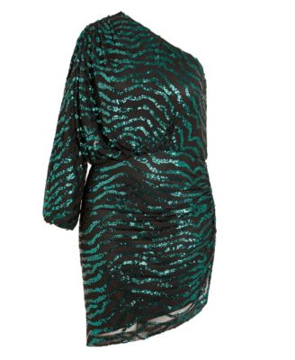 Plus Size Sequin Stripe Dress